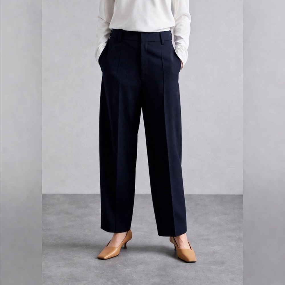 FILIPPA K TAPERED LOOSE FITTING WOOL TROUSERS